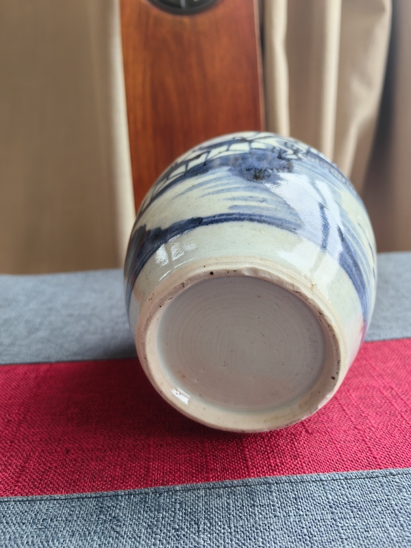 古玩陶瓷青花山水人物紋蓋罐拍賣,當前價格1600元