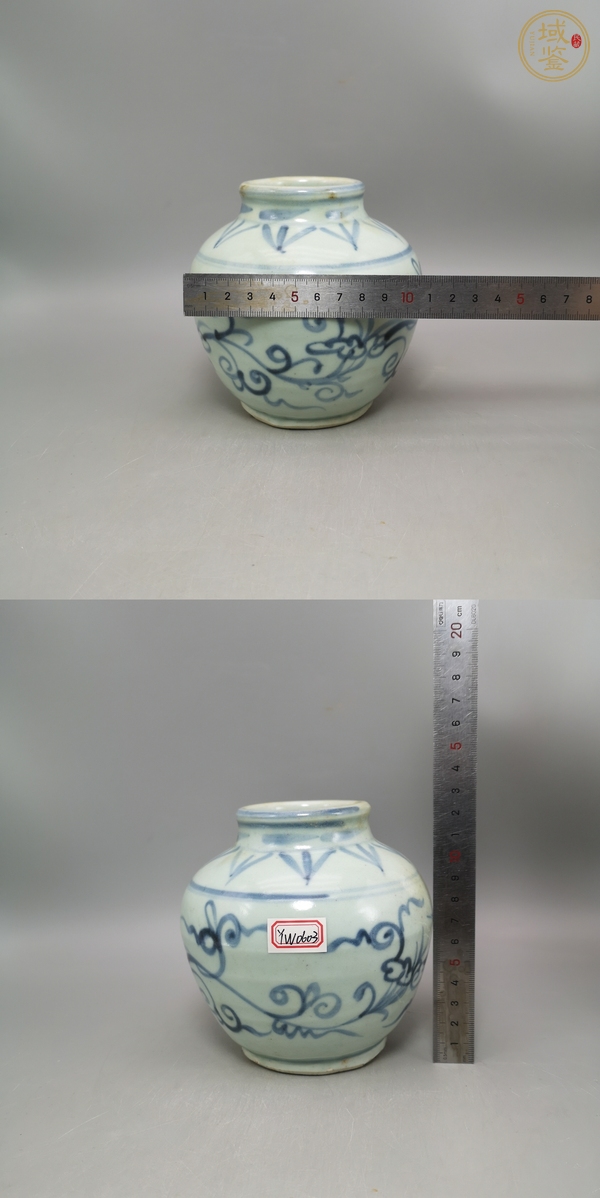 古玩陶瓷青花花卉罐真品鑒賞圖