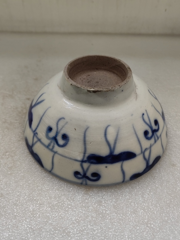 古玩陶瓷青花靈芝花卉紋茶碗拍賣,當(dāng)前價格260元