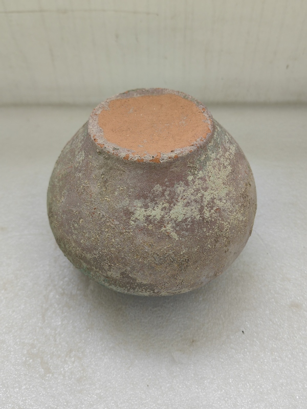 古玩陶瓷紅陶綠釉跑獸紋罐拍賣,當前價格850元