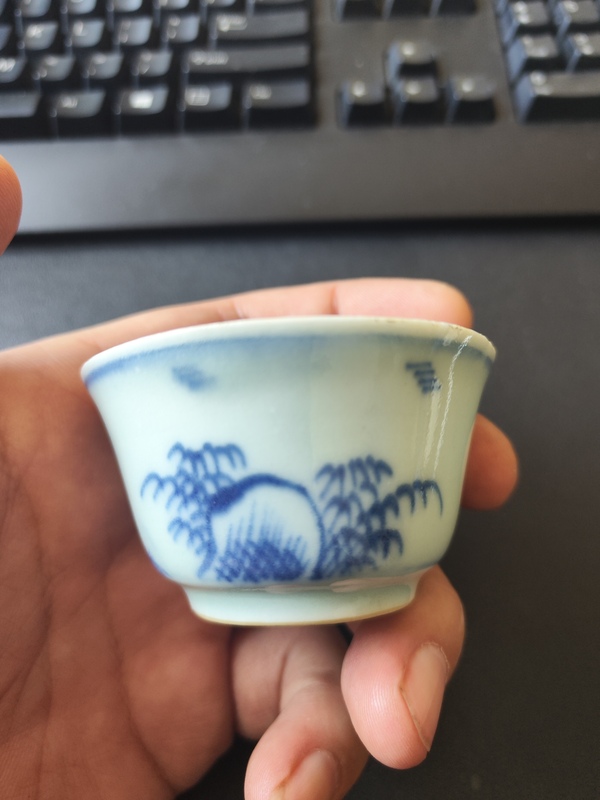 古玩陶瓷青花杯拍賣,當前價格2800元