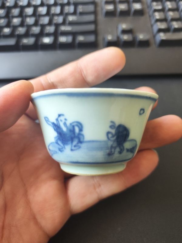 古玩陶瓷青花杯拍賣,當前價格2800元