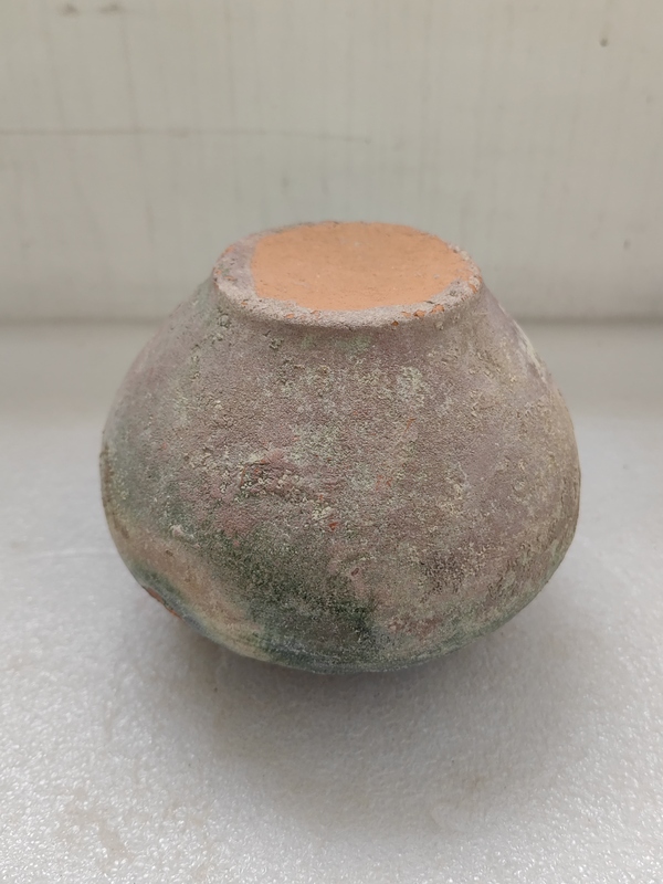 古玩陶瓷紅陶綠釉跑獸紋罐拍賣,當前價格850元