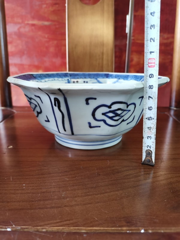 古玩陶瓷【放漏放漏】晚清民國青花福海海燕碗拍賣,當前價格1216元