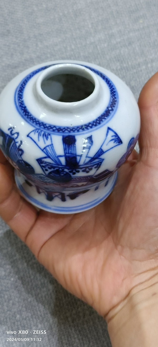 古玩陶瓷青花博古紋天字罐拍賣,當前價格18888元