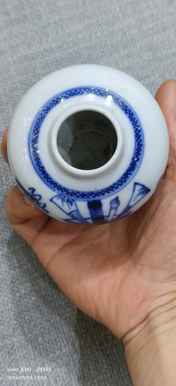 古玩陶瓷青花博古紋天字罐拍賣,當前價格18888元