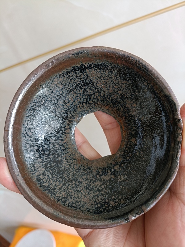 古玩轉(zhuǎn)賣館藏級精品南宋建窯油滴盞茶漏拍賣，當(dāng)前價格500元