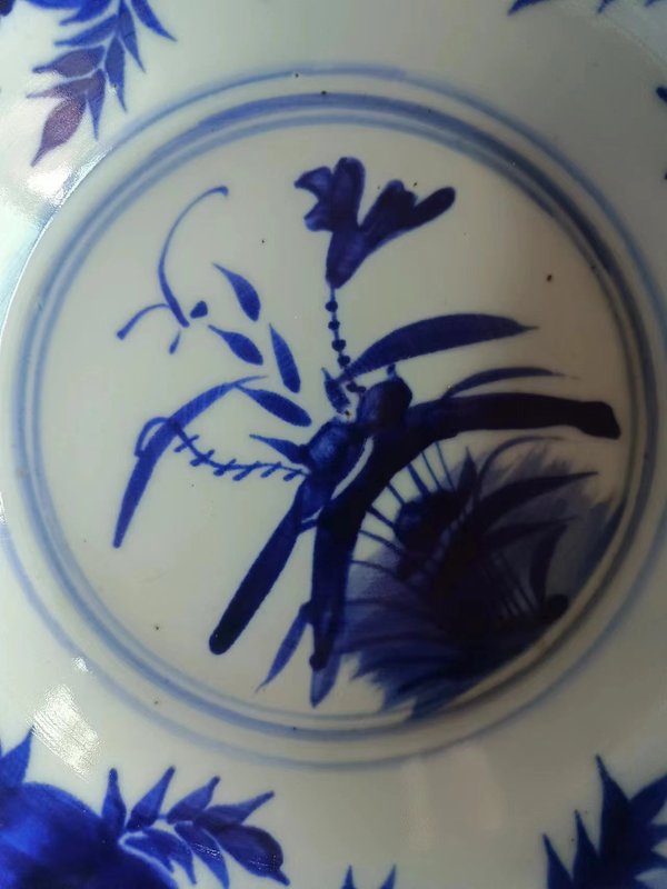 古玩陶瓷青花花卉凈手盆拍賣，當(dāng)前價格1600元