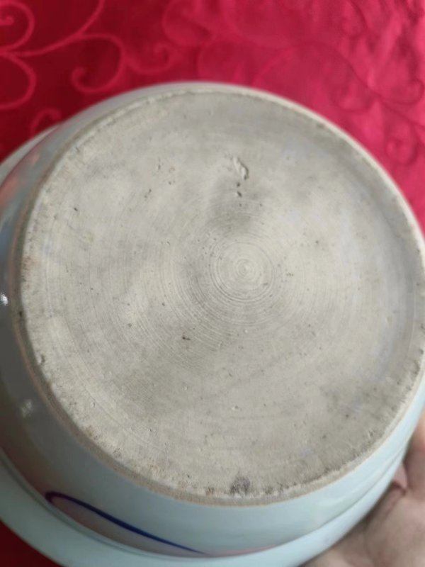 古玩陶瓷青花花卉凈手盆拍賣，當(dāng)前價格1600元