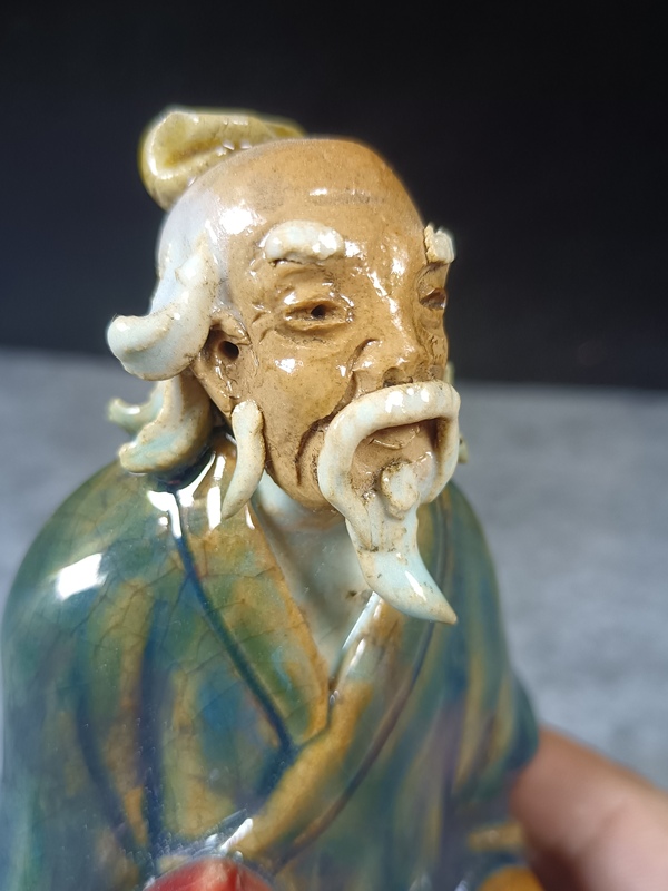 古玩陶瓷(全品)民國時期石灣窯人物塑像擺件拍賣,當前價格550元