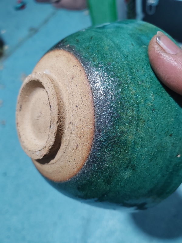 古玩陶瓷清代綠鈞釉茶碗拍賣,當前價格1800元