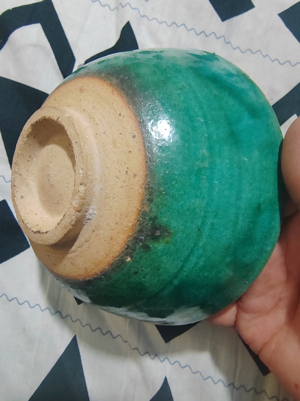 古玩陶瓷清代綠鈞釉茶碗拍賣,當前價格1800元