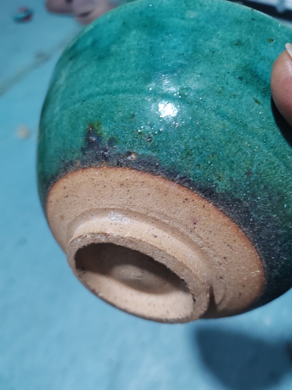 古玩陶瓷清代綠鈞釉茶碗拍賣,當前價格1800元
