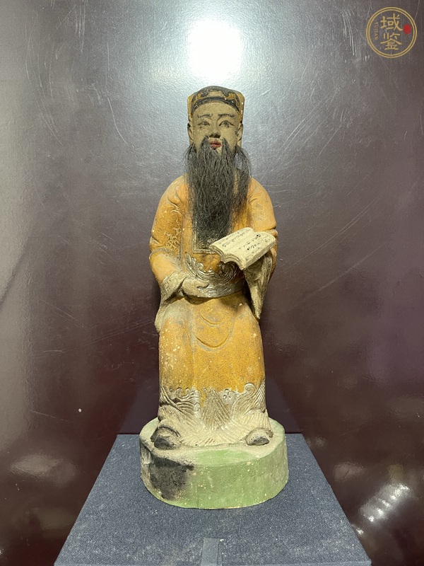 古玩雜項(xiàng)木雕文官像真品鑒賞圖