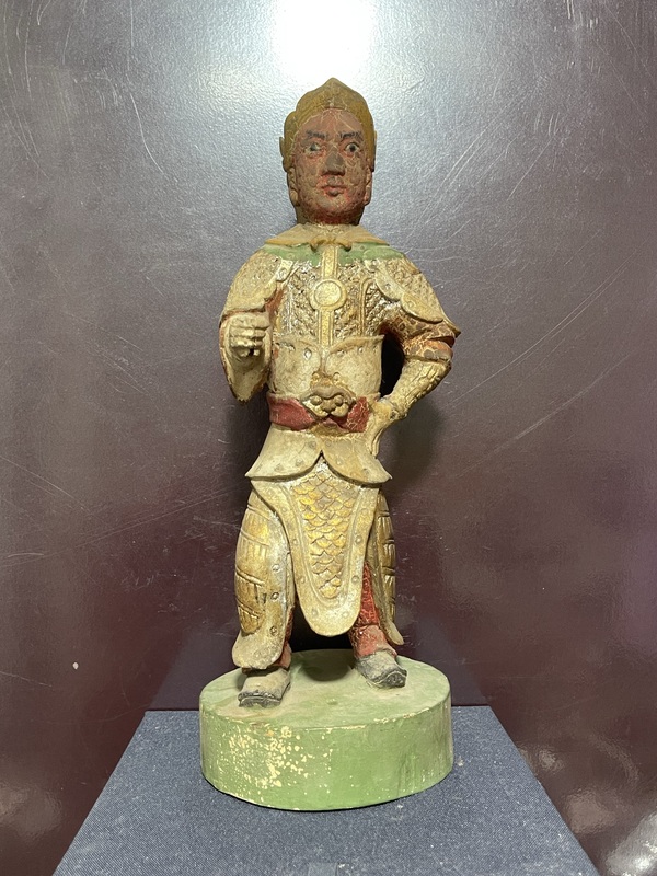 古玩雜項(xiàng)民國(guó)木雕武將像拍賣(mài)，當(dāng)前價(jià)格1380元