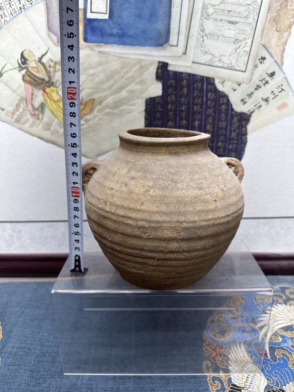 古玩陶瓷漢代精品旋紋雙系罐 南京博物館同款拍賣,當前價格1188元