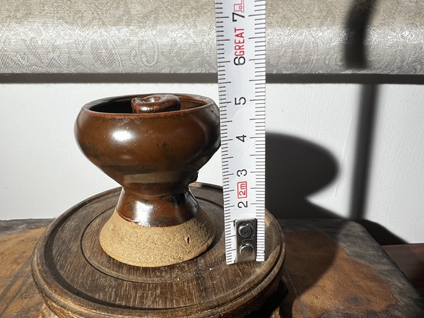 古玩陶瓷清 全品 磁州窯紫金釉油燈拍賣,當前價格228元