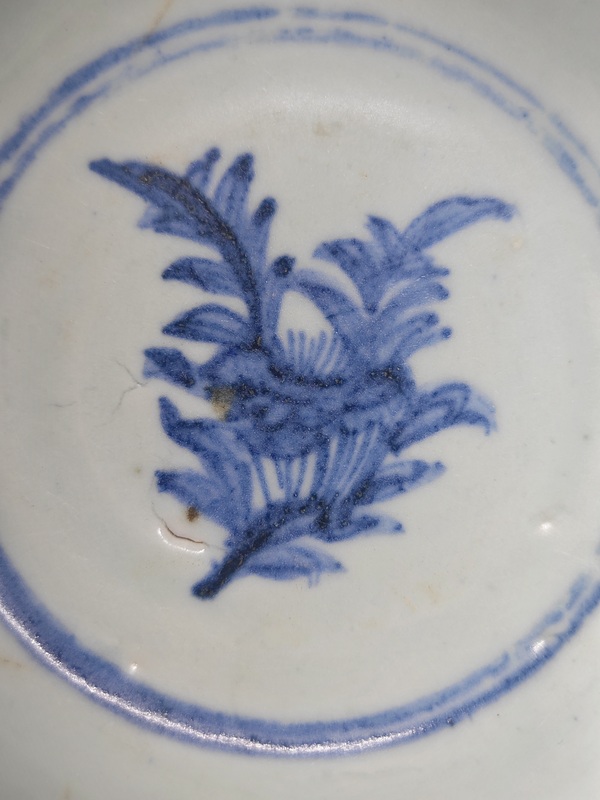 古玩陶瓷明中早期青花花卉紋墩式碗拍賣,當前價格3456元