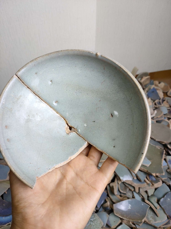 古玩陶瓷館藏級金代鈞窯天藍釉大碗拍賣,當前價格980元