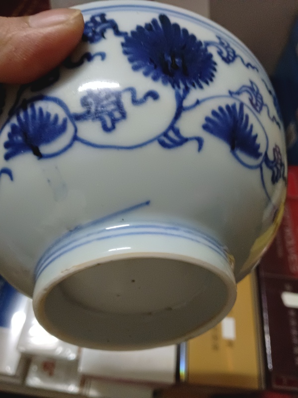 古玩陶瓷青花纏枝花卉紋茶碗拍賣，當(dāng)前價(jià)格3500元