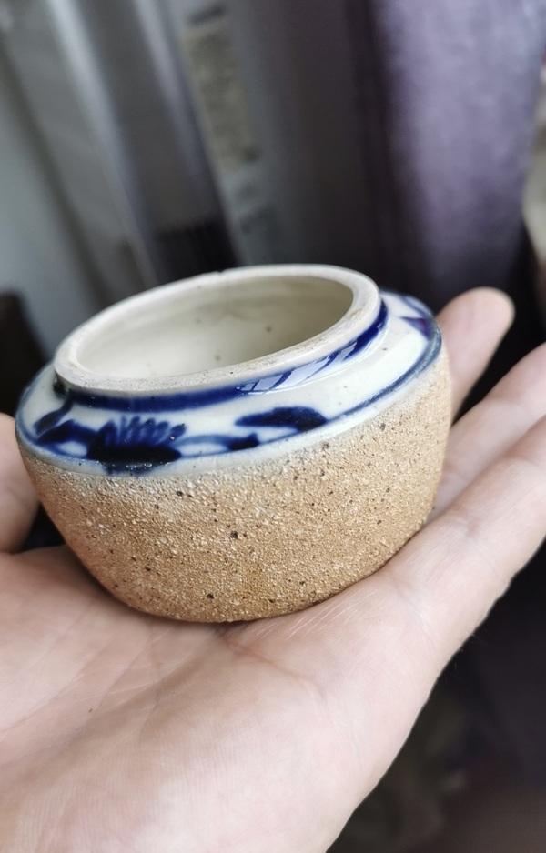 古玩陶瓷青花花卉紋水盂拍賣,當前價格888元