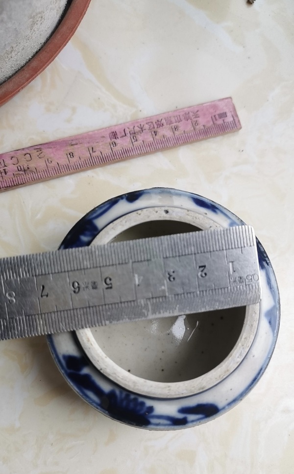 古玩陶瓷青花花卉紋水盂拍賣,當前價格888元