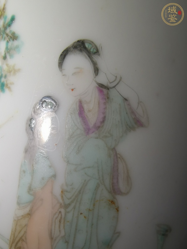 古玩陶瓷粉彩仕女人物詩(shī)文茶壺真品鑒賞圖