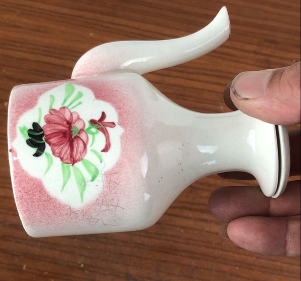 古玩陶瓷精美彩繪花卉紋油壺拍賣,當(dāng)前價(jià)格128元