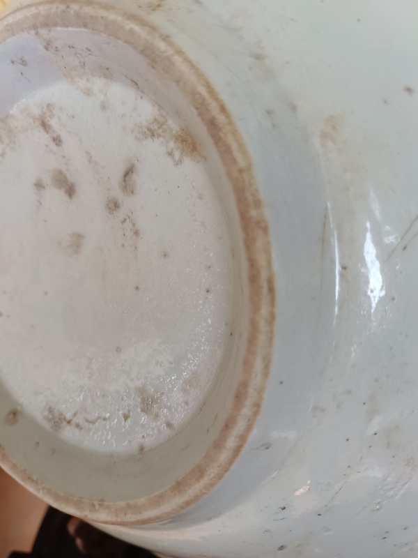 古玩陶瓷清末民初.大雞圖青花盤拍賣,當前價格98元