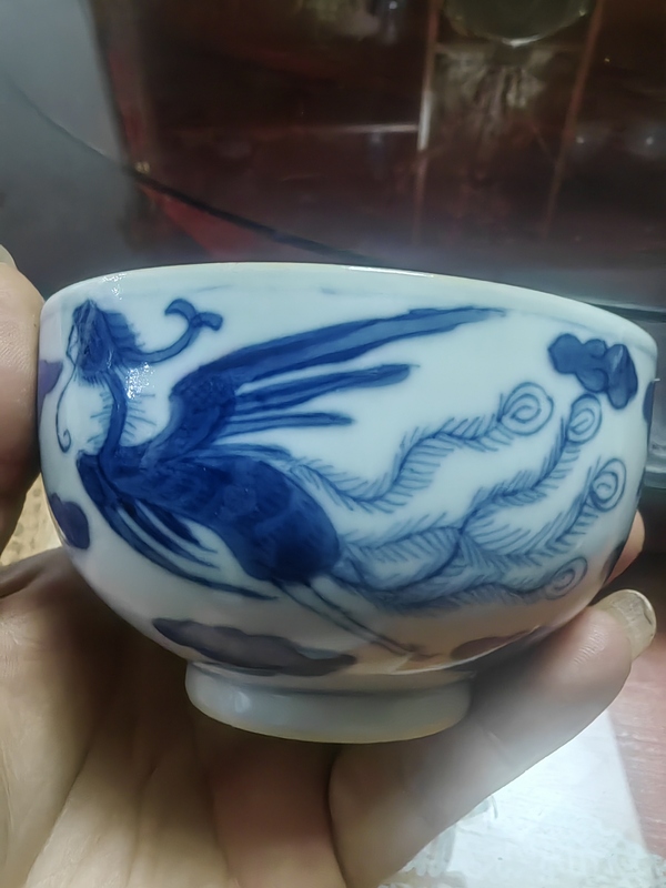 古玩陶瓷清中期龍鳳呈祥日月同輝青花碗拍賣,當(dāng)前價格16000元
