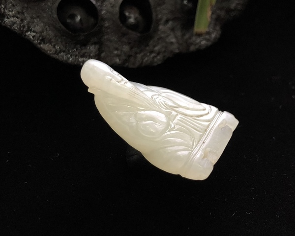 古玩玉器清代和田精白玉精細工壽星拍賣,當前價格11000元