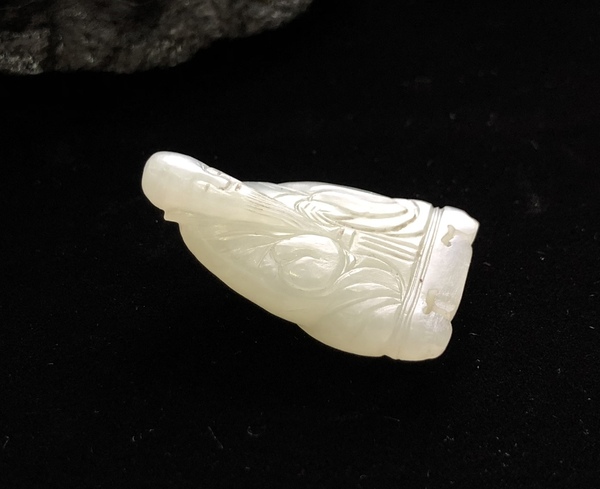 古玩玉器清代和田精白玉精細工壽星拍賣,當前價格11000元