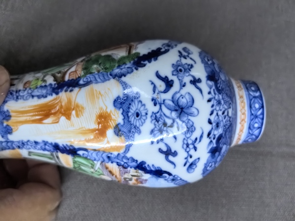 古玩陶瓷乾隆青花廣彩人物瓶拍賣，當前價格900元