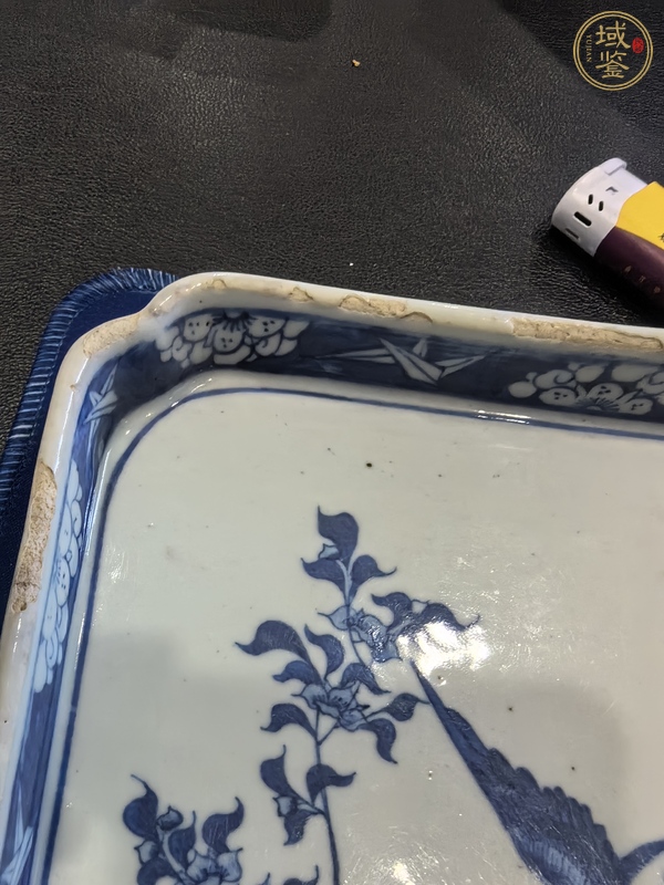 古玩陶瓷清光緒 青花花鳥紋茶盤真品鑒賞圖