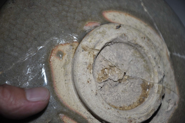 古玩陶瓷金元精品鈞窯月白釉冰片紋紫斑盤拍賣,當前價格2980元