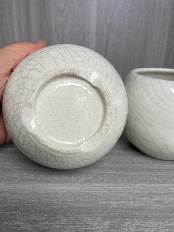 古玩陶瓷民國 精品哥釉圍棋罐一對拍賣,當前價格850元