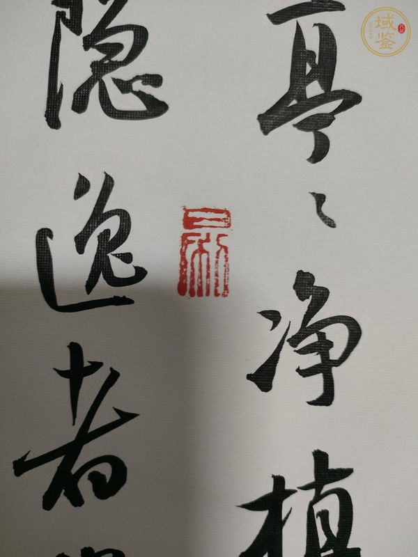 古玩字畫方放款行書立軸《愛蓮說》真品鑒賞圖