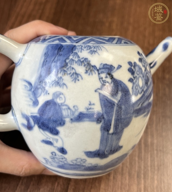 古玩陶瓷青花人物故事紋茶壺真品鑒賞圖