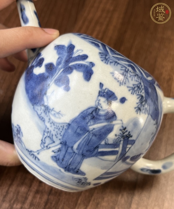 古玩陶瓷青花人物故事紋茶壺真品鑒賞圖