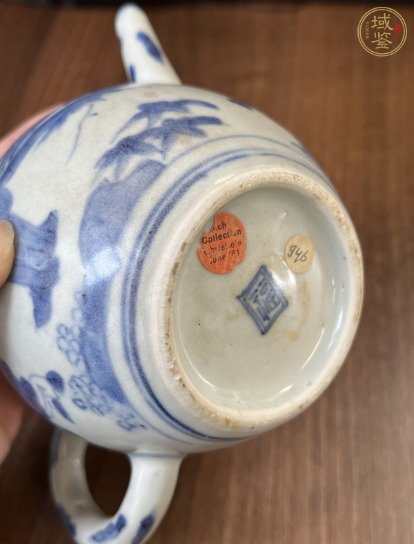 古玩陶瓷青花人物故事紋茶壺真品鑒賞圖