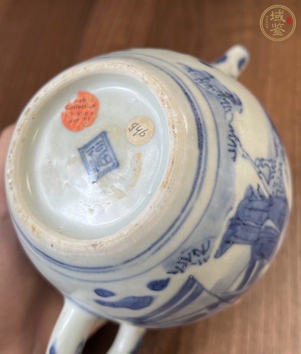 古玩陶瓷青花人物故事紋茶壺真品鑒賞圖