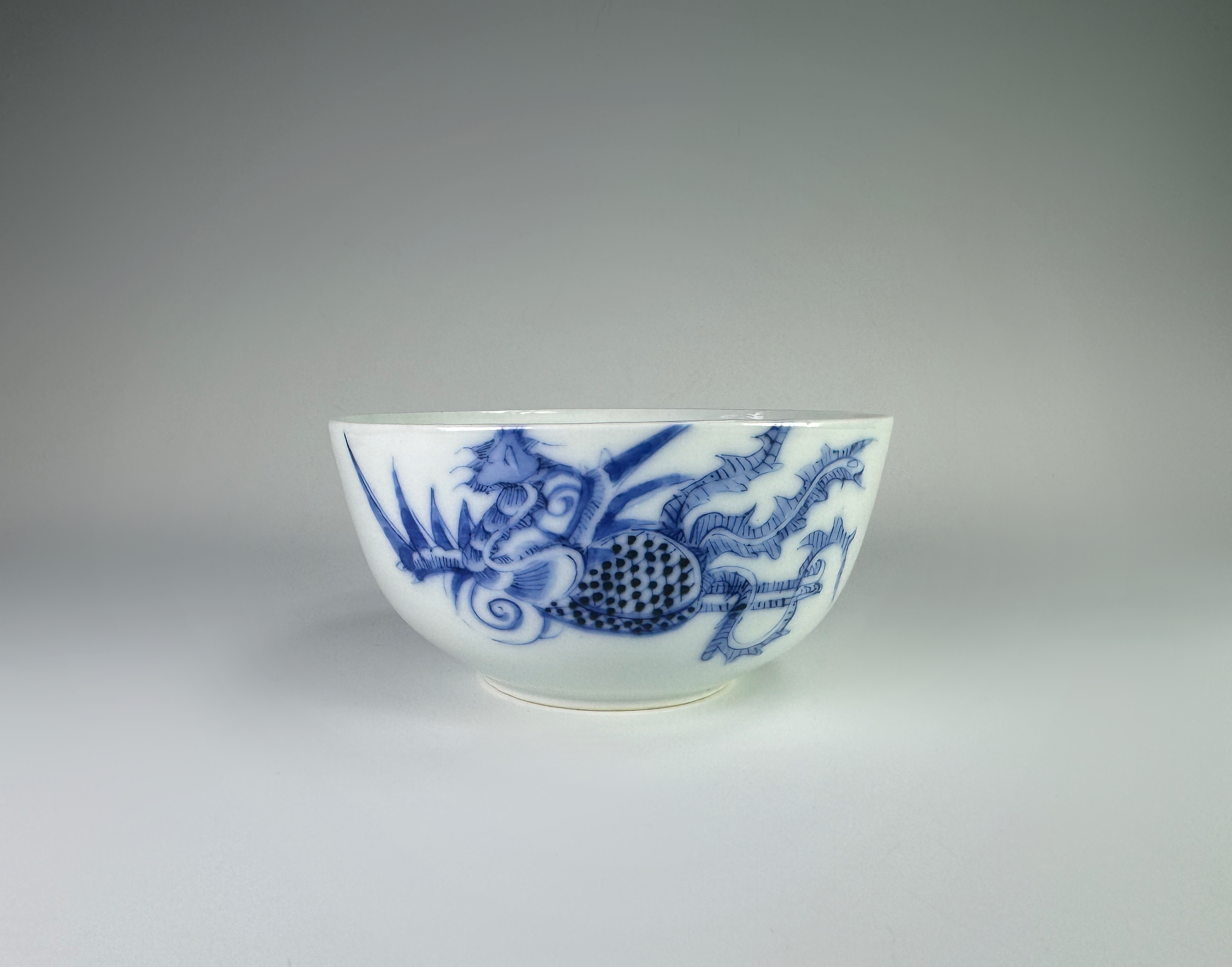 域鉴古玩】dz青花夔凤墩式碗鉴定结果_dz青花夔凤墩式碗真假鉴别