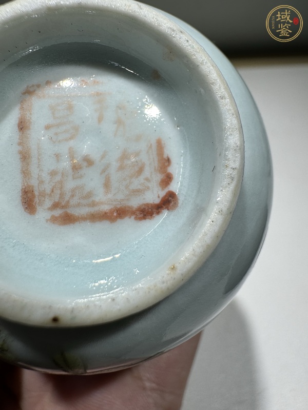 古玩陶瓷粉彩花卉紋仰鐘杯真品鑒賞圖