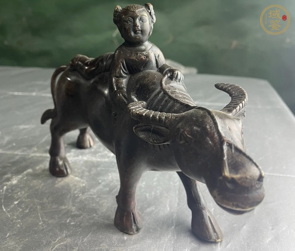 古玩雜項(xiàng)童子牧牛銅擺件真品鑒賞圖