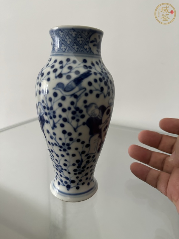 古玩陶瓷青花童子抱瓶圖雞腿瓶真品鑒賞圖