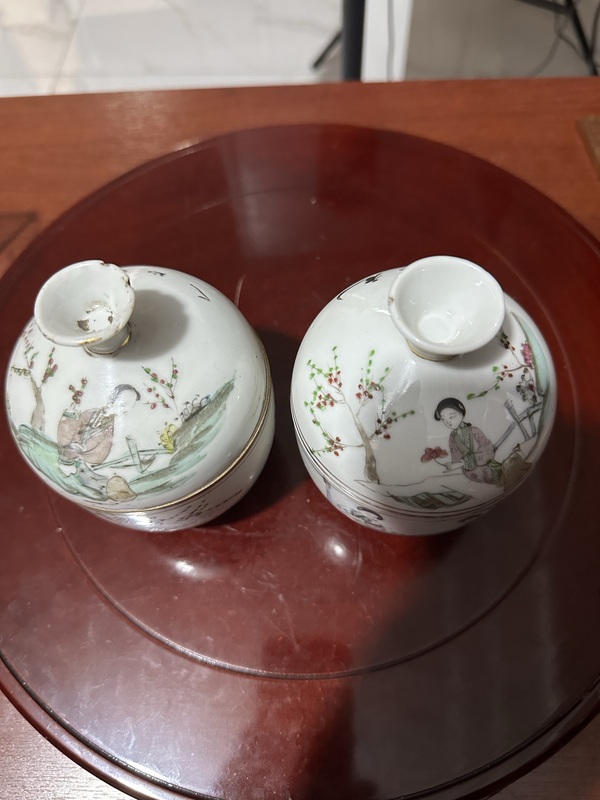 古玩陶瓷粉彩仕女人物圖蓋缸拍賣,當前價格1980元