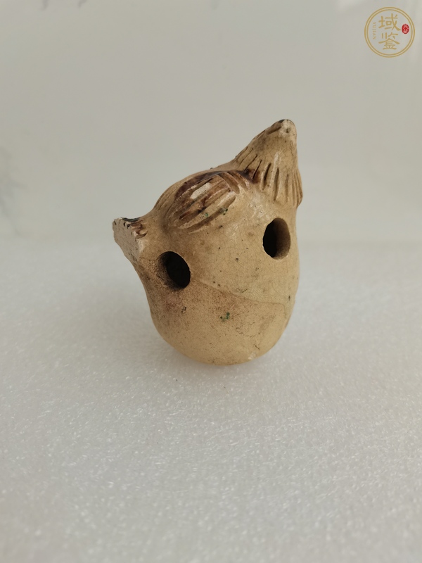 古玩陶瓷唐代·青釉褐彩鳥形塤真品鑒賞圖