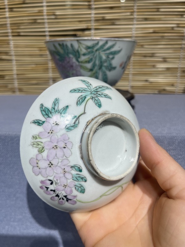 古玩陶瓷花鳥紋蓋杯拍賣,當前價格1800元
