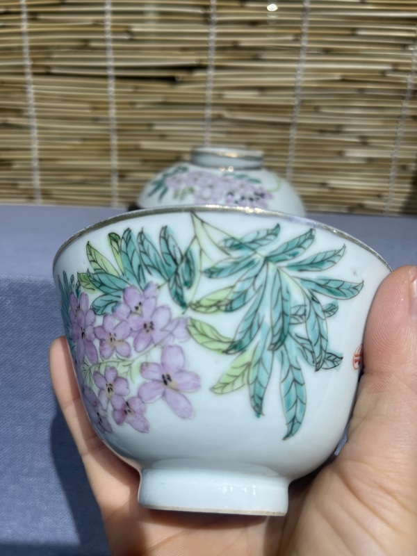 古玩陶瓷花鳥紋蓋杯拍賣,當前價格1800元