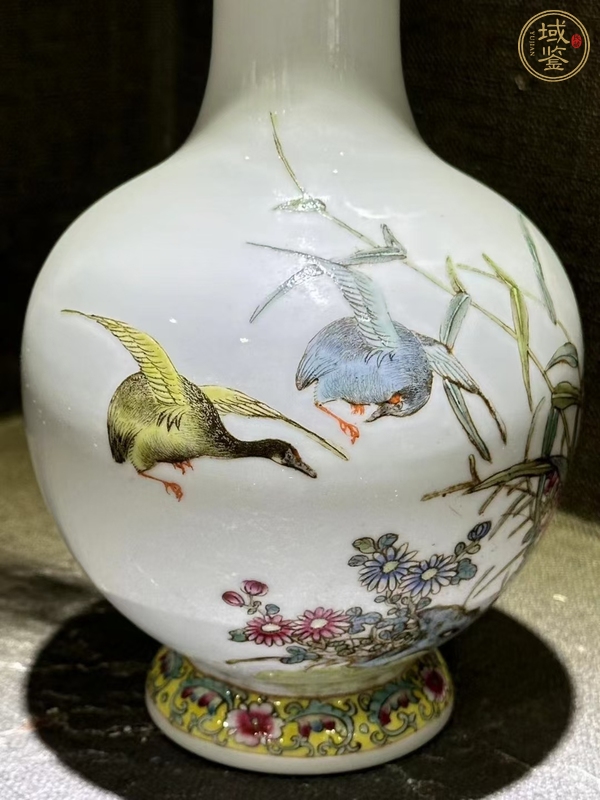 古玩陶瓷粉彩花鳥紋小賞瓶真品鑒賞圖